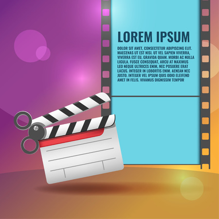 Scissors Slate Film Entertainment Background Vectorのイラスト素材