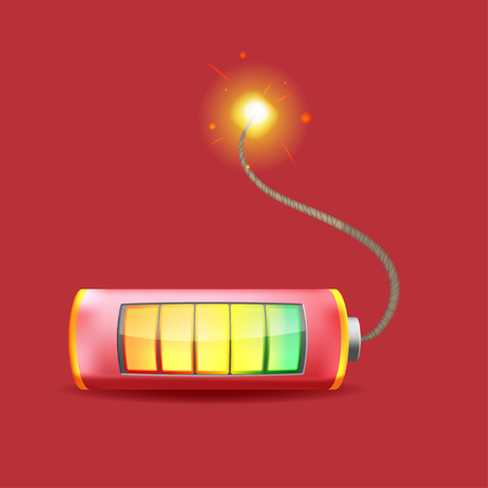 Battery Time Bomb Logo Symbol Vectorのイラスト素材
