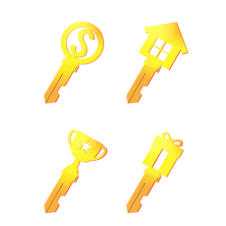 Gold Key Icon Business Symbol Vectorのイラスト素材
