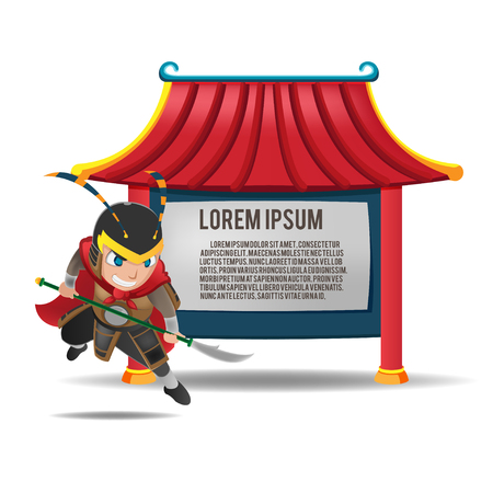 China Asia Armor Warrior Borderのイラスト素材