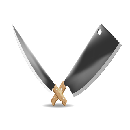 Wood Kitchen Knife Sharp Couple Vectorのイラスト素材