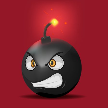 Bomb Cartoon Anger Face Emotion Vectorのイラスト素材