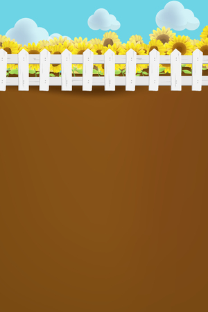 Sun Flower Field Nature Background Vectorのイラスト素材