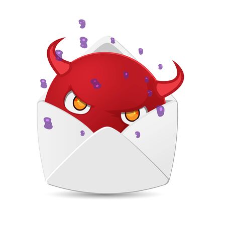 Red Virus Mail Danger Symbol Vectorのイラスト素材