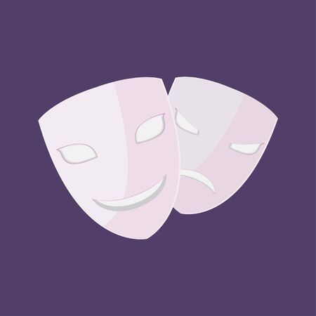 Theater Drama Mask Isolate Couple Vectorのイラスト素材
