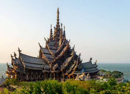 The Sanctuary of Truth Pattaya  Thailandの写真素材