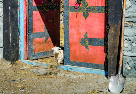 Details of the architecture of the building in Tibetのeditorial素材