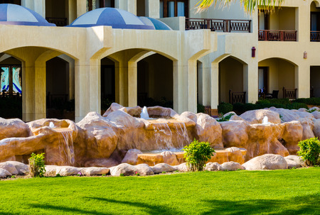 Fountains in the park of the hotel. Egyptのeditorial素材