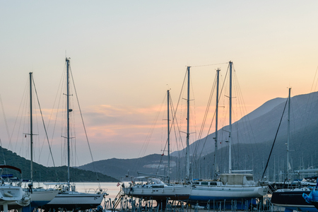 Evening at the marina in the town of Kas. Turkeyのeditorial素材