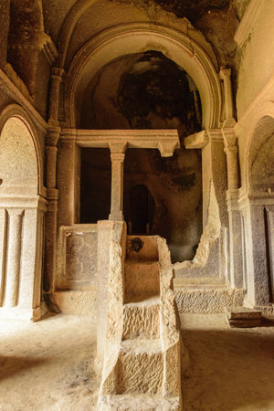 The temple in the rocks of Cappadocia. Turkeyのeditorial素材