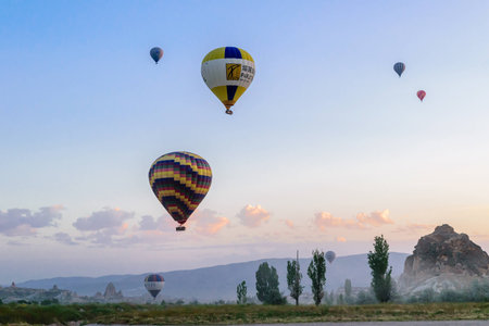 Hot air balloon over Cappadocia, Turkeyのeditorial素材
