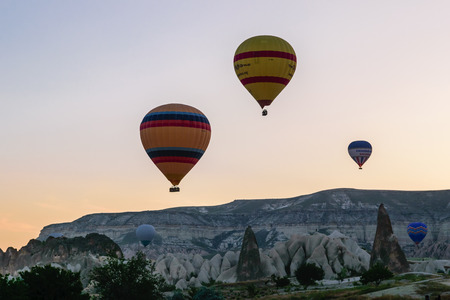 Hot air balloon over Cappadocia, Turkeyのeditorial素材
