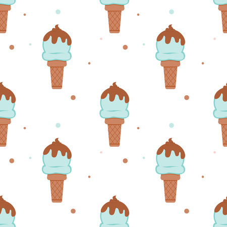 The sweet ice cream. Seamless fabric. Stock vector.のイラスト素材