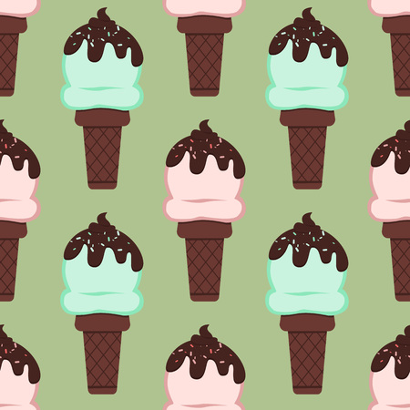 Seamless fabric. Ice cream. The chocolate glazeのイラスト素材