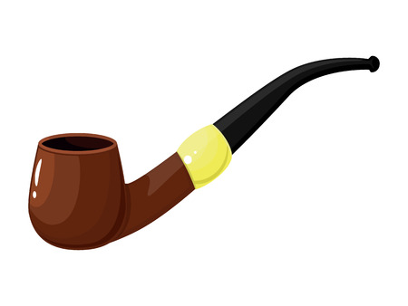 Greeting card for Father s Day. Happy Father s Day. I love you, dad. Smoking pipe isolated on white background. Vector illustrationのイラスト素材