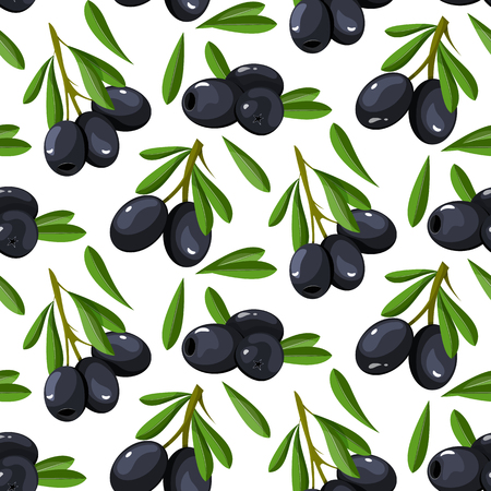 Seamless vector pattern olive branch on paper.For labels, packaging.のイラスト素材