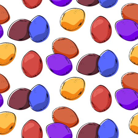 Vector seamless Easter pattern on an isolated white background.のイラスト素材