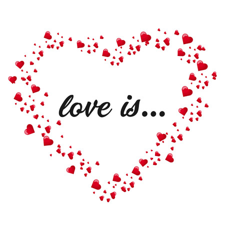 A big heart of many small hearts. Valentine s day greeting card. Free space for text message. Vector illustrationのイラスト素材