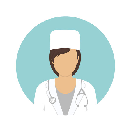 Medical icons. Dr. woman s avatars vector illustrationのイラスト素材
