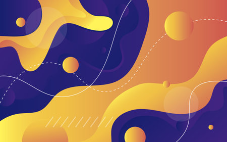 Geometric abstract purple and bright orange gradient shapes. Vector background.のイラスト素材