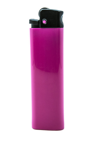 pink lighter on white background , isolatedの写真素材