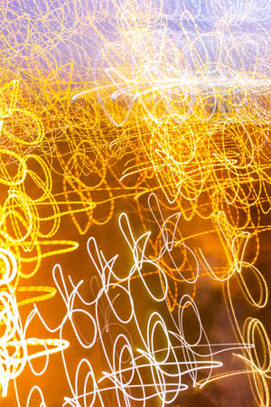 Random chaotic light lines, blurred background by using panning techniques, motion blur