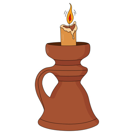 Hand drawn illustration candlestick isolated on white backgroundのイラスト素材