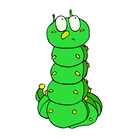 Colored caterpillar in cartoon style. A sketch of the insect.の写真素材