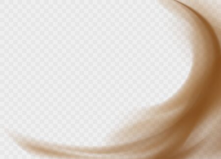 Dust cloud isolated on a transparent background. Brown sandstorm explosion in desert background concept. Dirty sandy cloud vector illustration.のイラスト素材