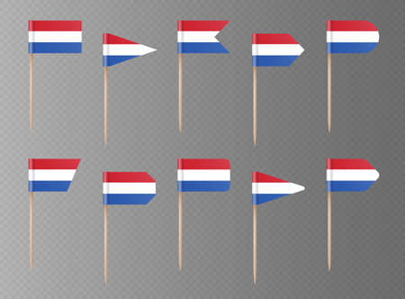 Dutch toothpick flags isolated on a dark transparent background.のイラスト素材