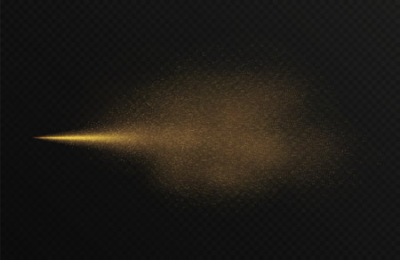 Golden spray mist with glitter particles, fashion shimmer freshener with haze.のイラスト素材