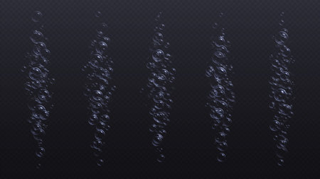 Underwater fizzing bubbles, soda or champagne carbonated drink, sparkling water.のイラスト素材