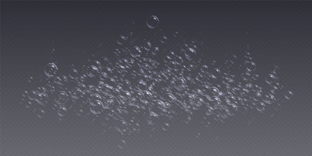 Underwater fizzing bubbles, soda or champagne carbonated drink, sparkling water.のイラスト素材