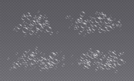 Underwater fizzing bubbles, soda or champagne carbonated drink, sparkling water.のイラスト素材