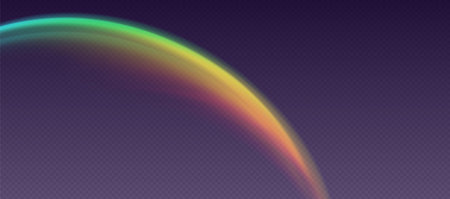 Rainbow refraction overlay, prism light effect, leak flare.のイラスト素材