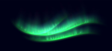 Northern lights, aurora borealis effect, realistic glowing lights overlay.のイラスト素材