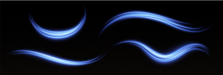 Speed lines light effect, glowing magic rays, abstract waves and curves.のイラスト素材