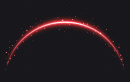 Magic arch with sparkles, glowing arc with stars. shooting star tail light effect.のイラスト素材