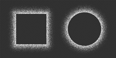 Salt frame, sugar powder border, flour powder in circle and square shapes.のイラスト素材