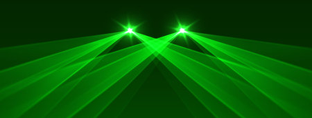 Green lasers background., glowing rays or neon beams, bright futuristic backdrop..のイラスト素材