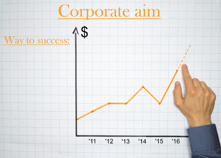 Businessman points an a chart on a flip chart - can be used for business oder presentation concepts...