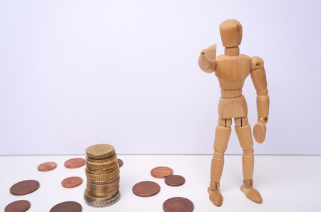 Game figure points his finger at the camera.の写真素材