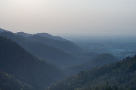 Beautiful scenic of mountain in Phrae THAILANDの写真素材