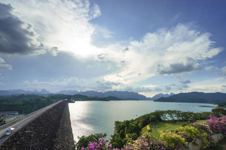Beautiful scenic of  "Ratchaprapha" dam at Surat Thani, Southern of Thailand.の写真素材