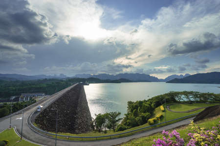 Beautiful scenic of  Ratchaprapha dam at Surat Thani, Southern of Thailand.