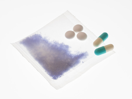 Various medicines on white backgroundの写真素材