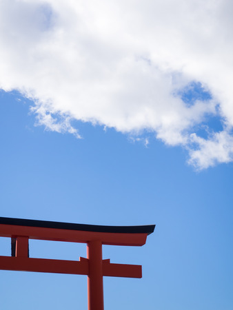 Torii_ red gate of the Shinto shrine in Japanの写真素材