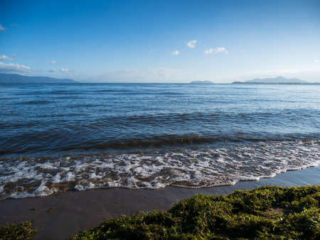 Morning shore of Lake Biwaの写真素材