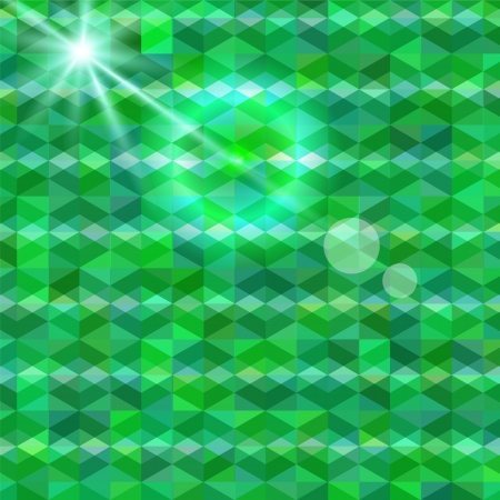 Abstract geometric background shades of green with light and highlightsのイラスト素材
