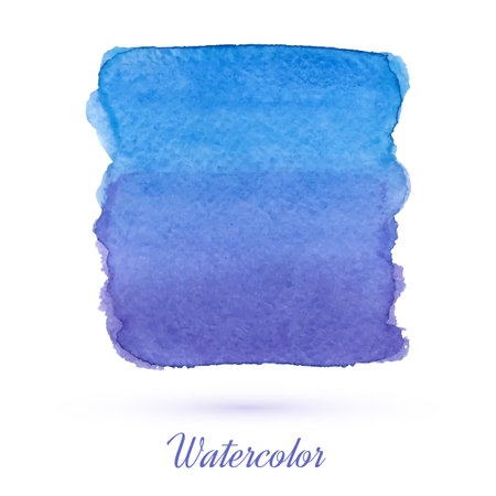 Watercolor handmade painted blue and violet bannerのイラスト素材
